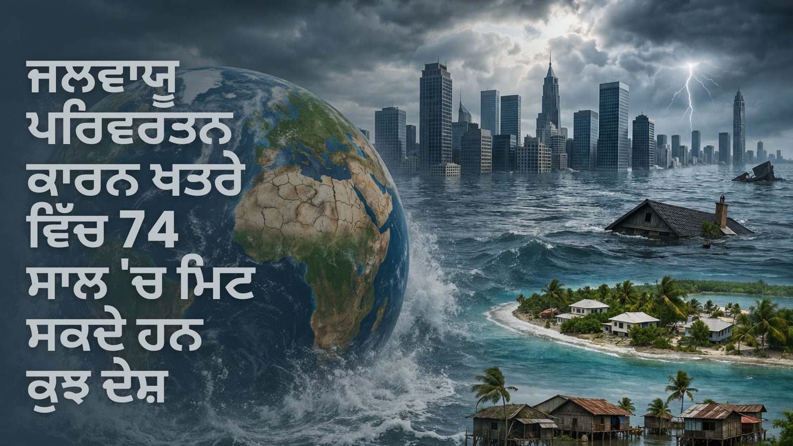 ਜਲਵਾਯੂ ਪਰਿਵਰਤਨ ਕਾਰਨ ਖਤਰੇ ਵਿੱਚ 74 ਸਾਲ ‘ਚ  ਮਿਟ ਸਕਦੇ ਹਨ ਕੁਝ ਦੇਸ਼
