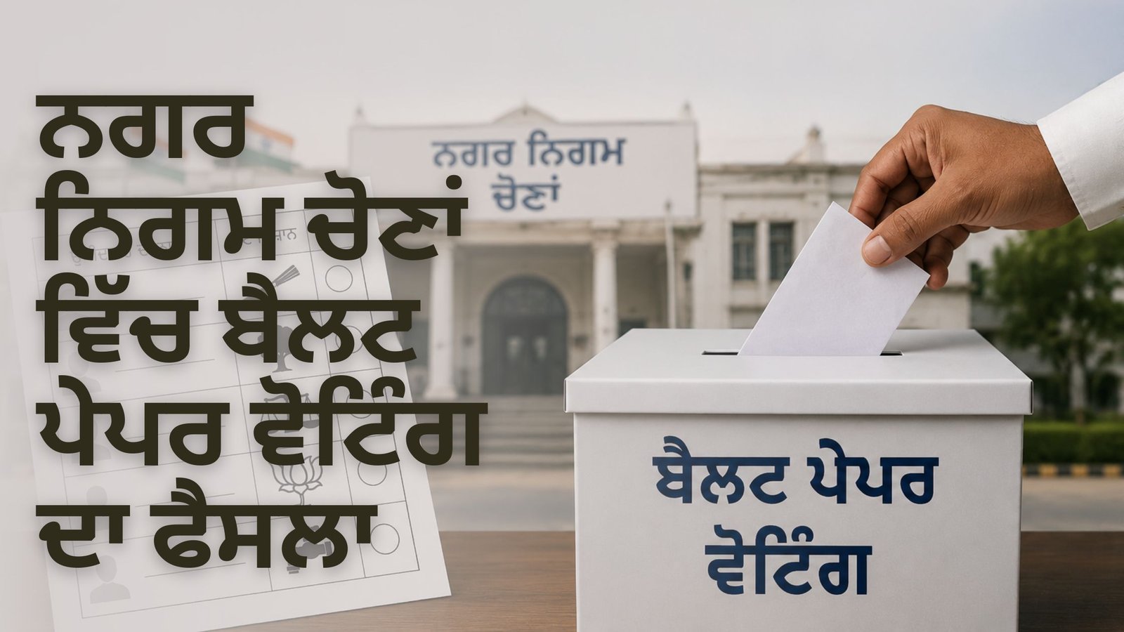 ਨਗਰ ਨਿਗਮ ਚੋਣਾਂ ਵਿੱਚ ਬੈਲਟ ਪੇਪਰ ਵੋਟਿੰਗ ਦਾ ਫੈਸਲਾ