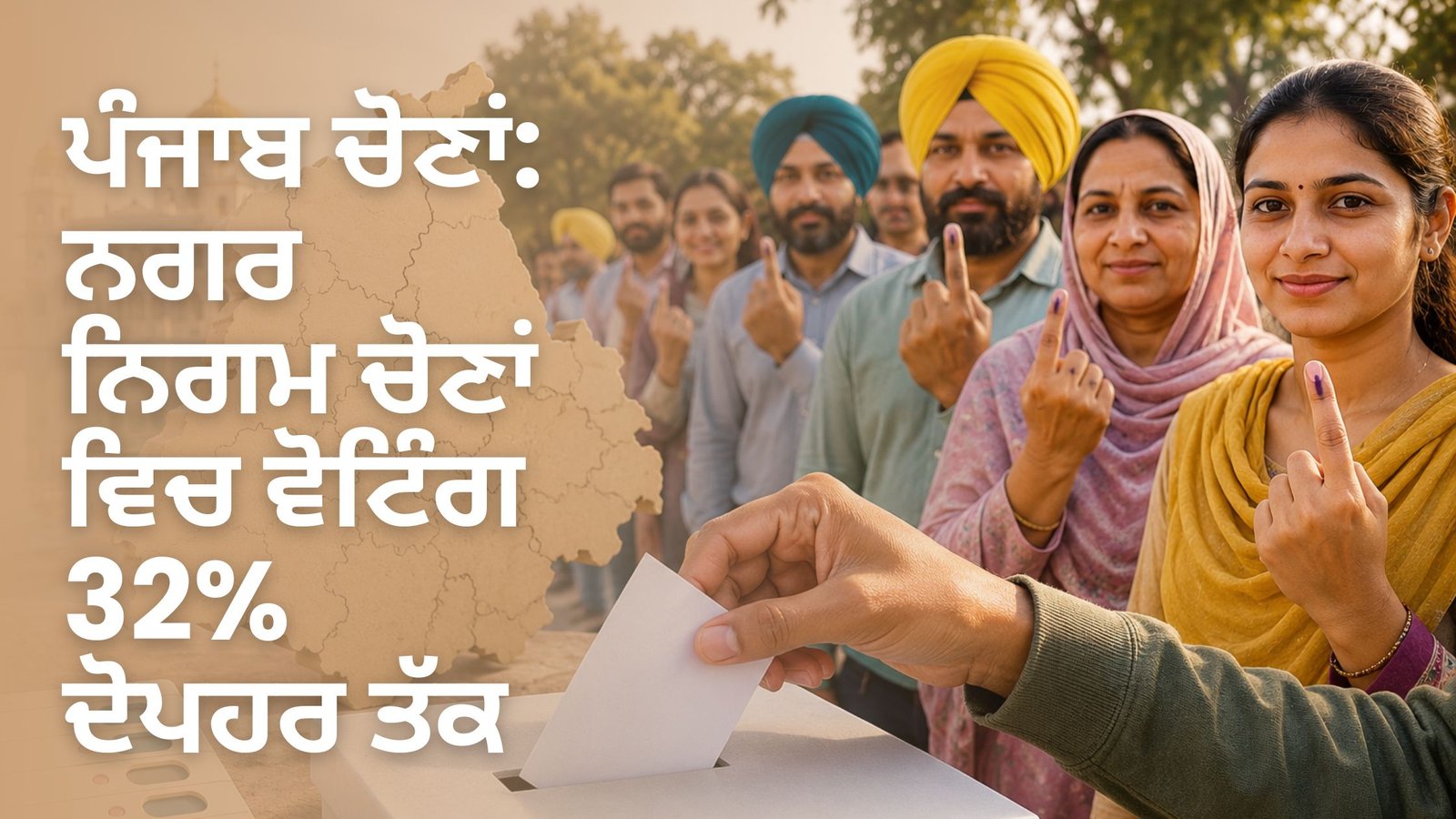 ਪੰਜਾਬ ਚੋਣਾਂ: ਨਗਰ ਨਿਗਮ ਚੋਣਾਂ ਵਿਚ ਵੋਟਿੰਗ 32% ਦੋਪਹਰ ਤੱਕ