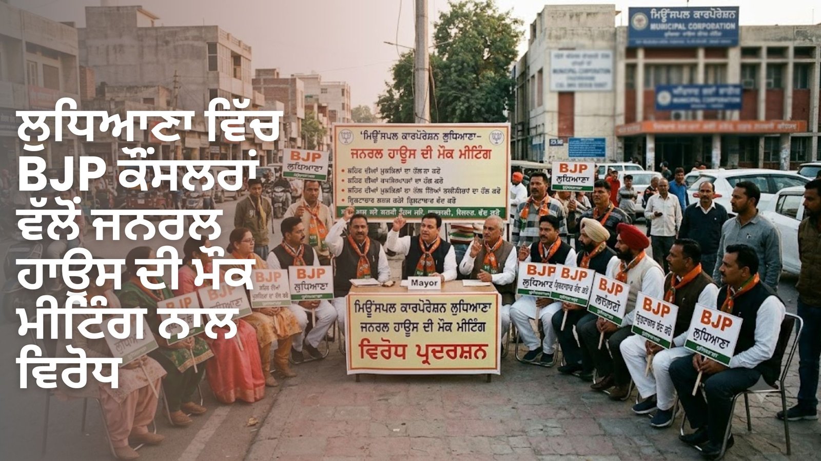 ਲੁਧਿਆਣਾ ਵਿੱਚ BJP ਕੌਂਸਲਰਾਂ ਵੱਲੋਂ ਜਨਰਲ ਹਾਊਸ ਦੀ ਮੌਕ ਮੀਟਿੰਗ ਨਾਲ ਵਿਰੋਧ