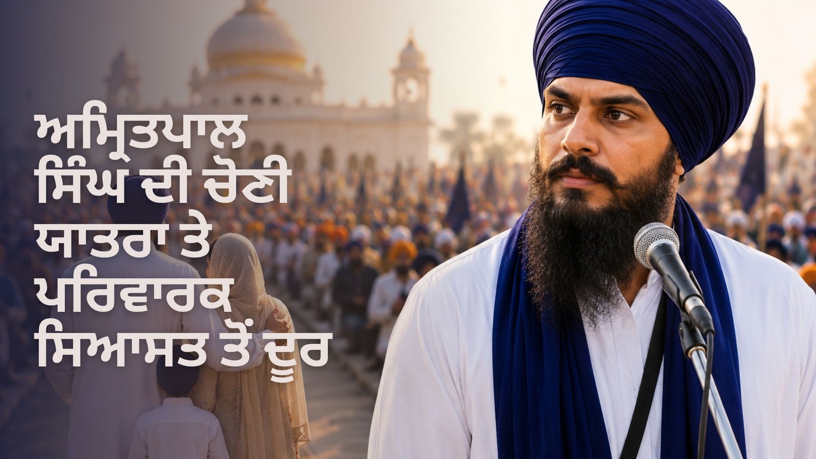 ਅਮ੍ਰਿਤਪਾਲ ਸਿੰਘ ਦੀ ਚੋਣੀ ਯਾਤਰਾ ਤੇ ਪਰਿਵਾਰਕ ਸਿਆਸਤ ਤੋਂ ਦੂਰ