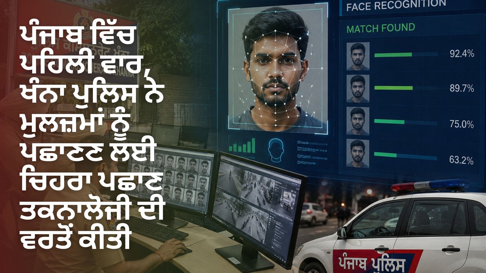 ਪੰਜਾਬ ਵਿੱਚ ਪਹਿਲੀ ਵਾਰ, ਖੰਨਾ ਪੁਲਿਸ ਨੇ ਮੁਲਜ਼ਮਾਂ ਨੂੰ ਪਛਾਣਣ ਲਈ ਚਿਹਰਾ ਪਛਾਣ ਤਕਨਾਲੋਜੀ ਦੀ ਵਰਤੋਂ ਕੀਤੀ