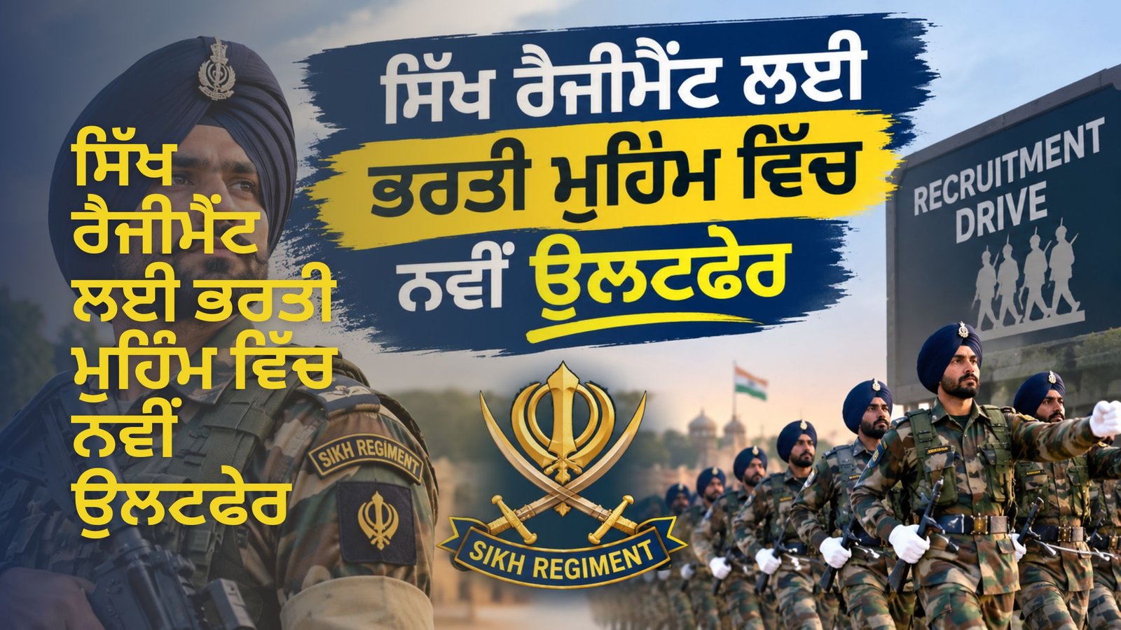 ਸਿੱਖ ਰੈਜੀਮੈਂਟ ਲਈ ਭਰਤੀ ਮੁਹਿੰਮ ਵਿੱਚ ਨਵੀਂ ਉਲਟਫੇਰ