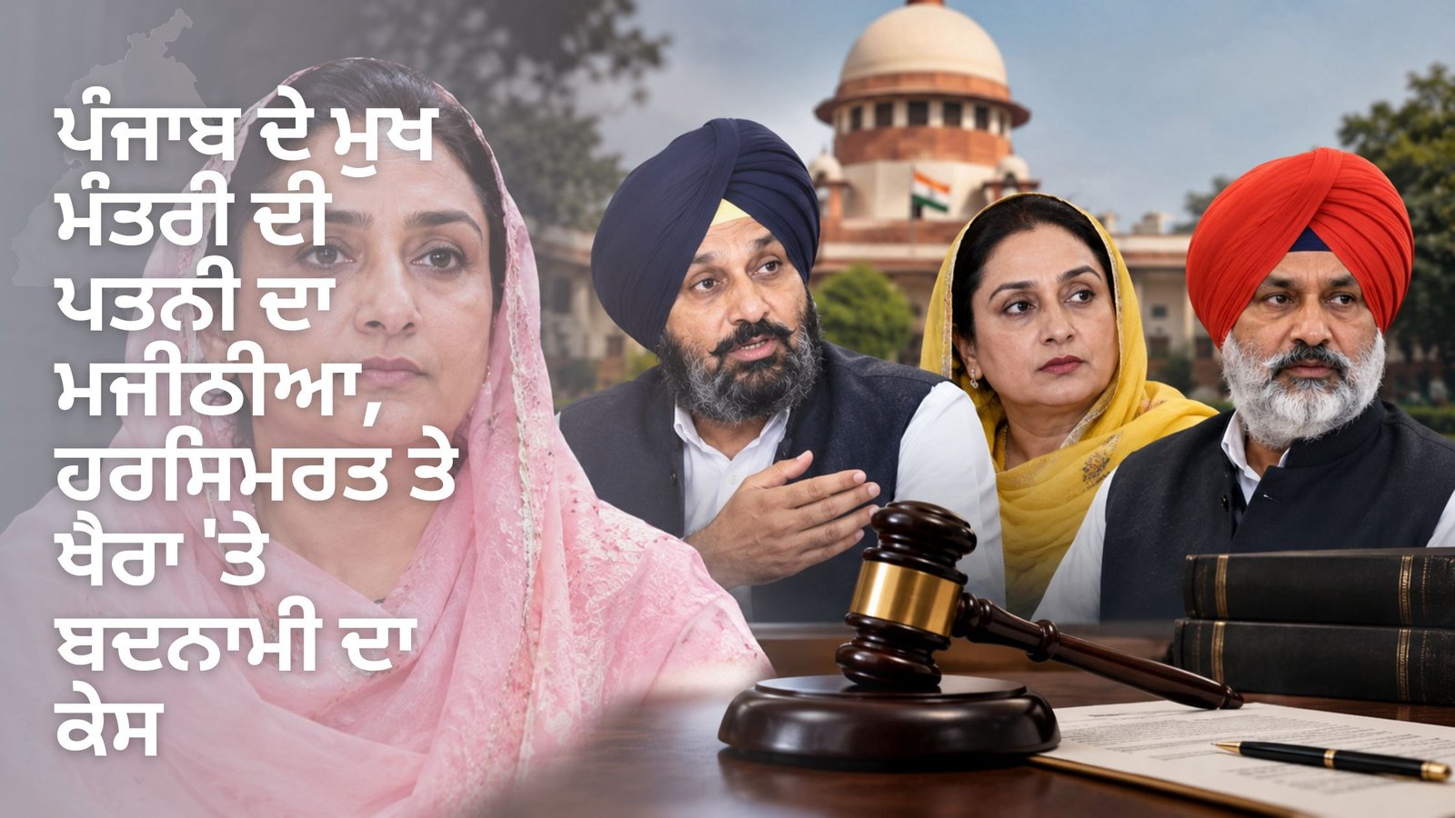 ਪੰਜਾਬ ਦੇ ਮੁਖ ਮੰਤਰੀ ਦੀ ਪਤਨੀ ਦਾ ਮਜੀਠੀਆ, ਹਰਸਿਮਰਤ ਤੇ ਖੈਰਾ ‘ਤੇ ਬਦਨਾਮੀ ਦਾ ਕੇਸ