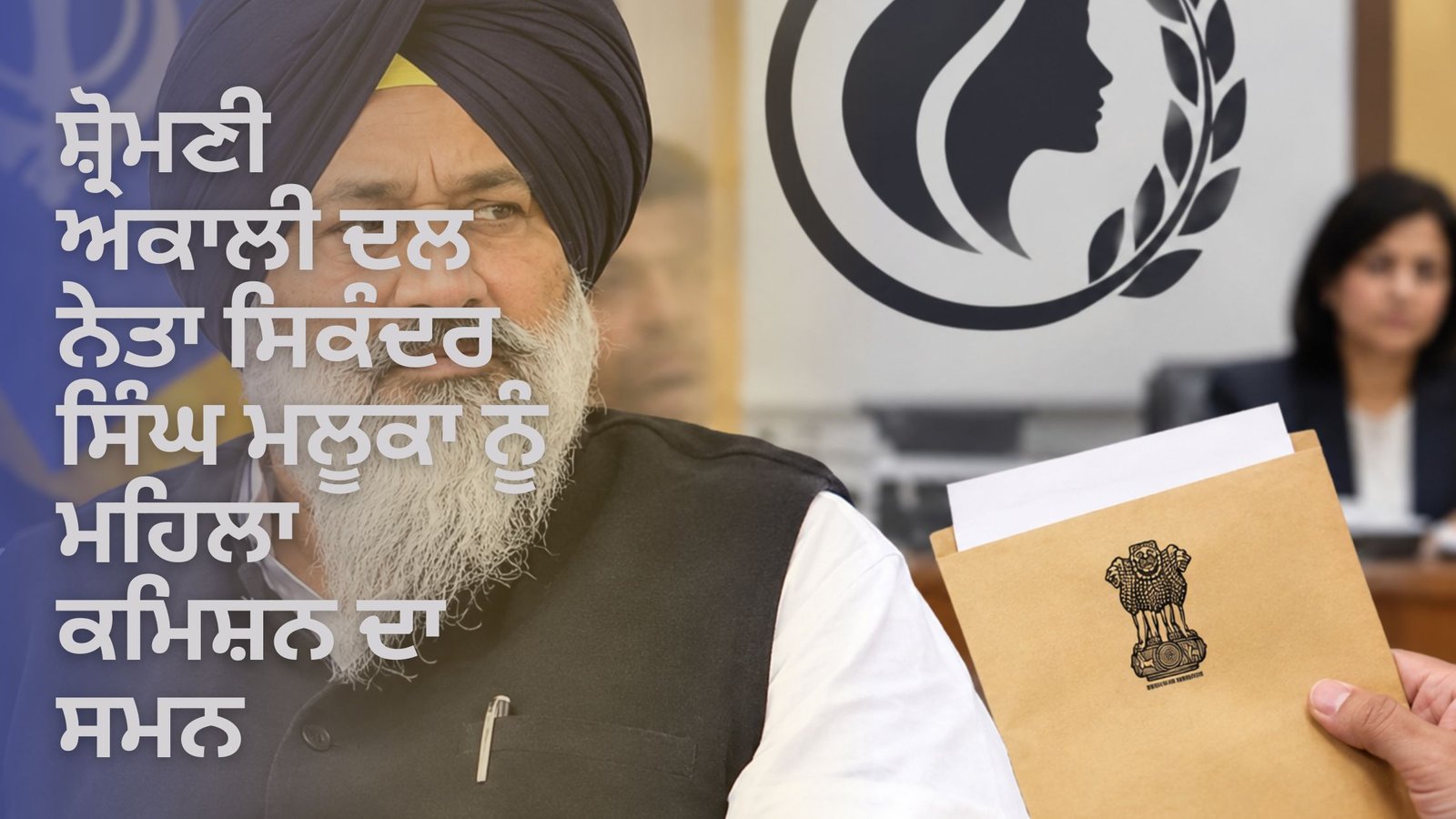 ਸ਼੍ਰੋਮਣੀ ਅਕਾਲੀ ਦਲ ਨੇਤਾ ਸਿਕੰਦਰ ਸਿੰਘ ਮਲੂਕਾ ਨੂੰ ਮਹਿਲਾ ਕਮਿਸ਼ਨ ਦਾ ਸਮਨ